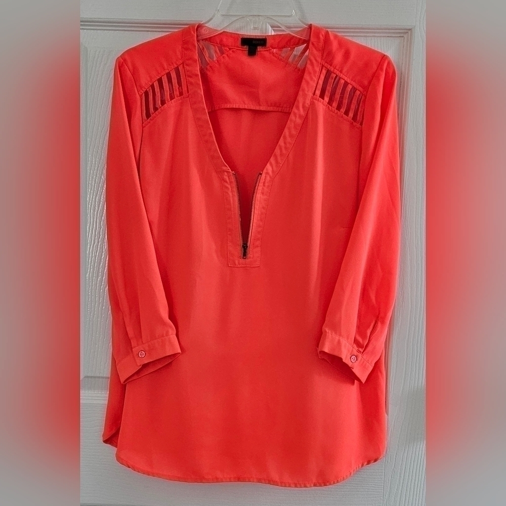 BONGO ZIP-UP TOP SZ L ELECTRIC ORANGE - Picture 3 of 7